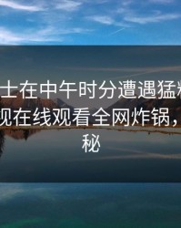 业内人士在中午时分遭遇猛料愤怒，蘑菇影视在线观看全网炸锅，详情揭秘