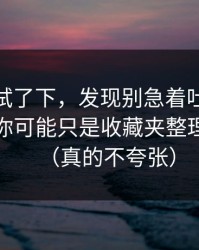 我认真试了下，发现别急着吐槽91网页版，你可能只是收藏夹整理没调对（真的不夸张）